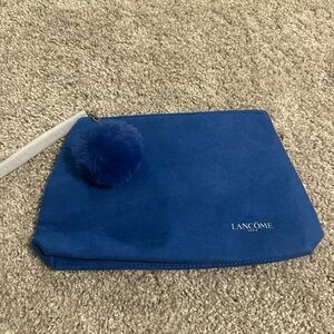 Lancôme Blue Suede Pouch with Pom Pom